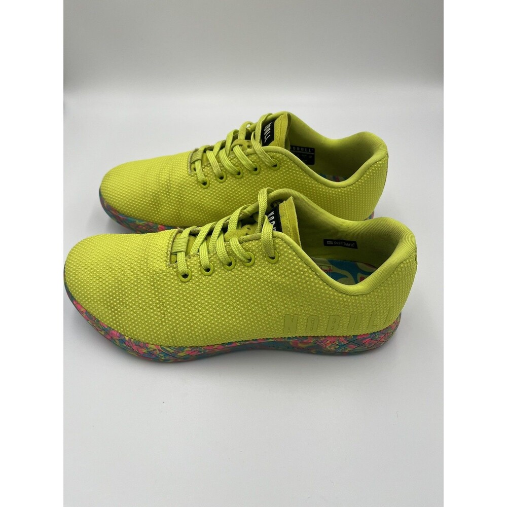 Nobull Unisex Men's 8.5 /Women's 10 Yellow Swirl Neon Glitch Trainer SuperFabric - Picture 12 of 16